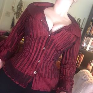 Vintage 1990s Style Red Color Shift Top
